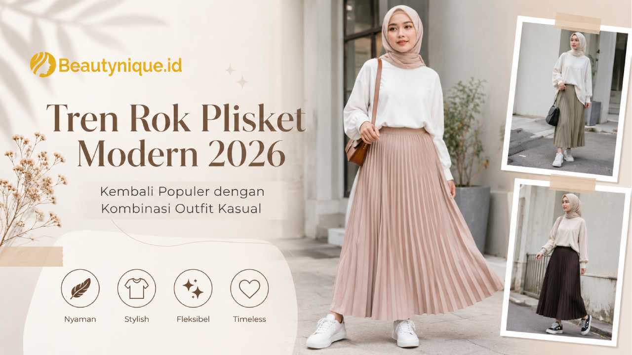 Tren Rok Plisket Modern 2026 Kembali Populer dengan Kombinasi Outfit Kasual