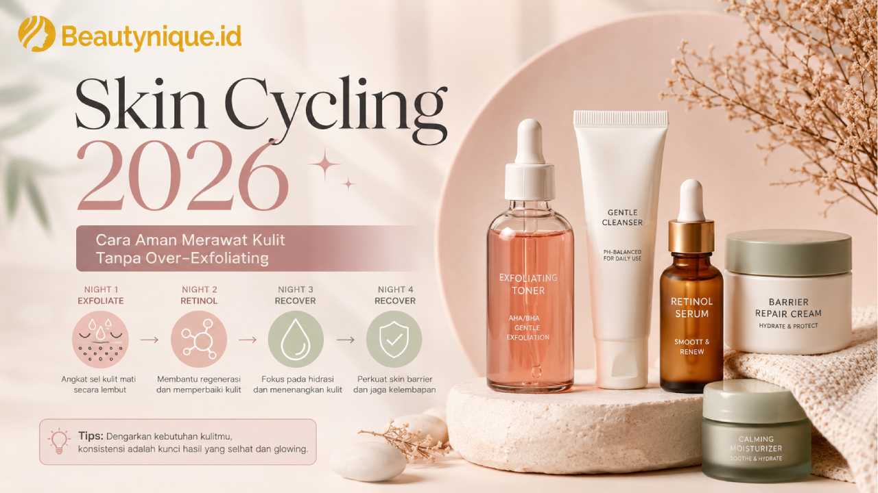 Skin Cycling Masih Populer di 2026, Cara Aman Merawat Kulit Tanpa Over-Exfoliating