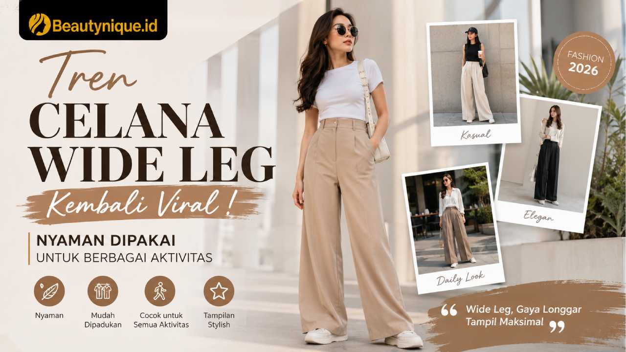 Tren Celana Wide Leg Kembali Viral, Nyaman Dipakai untuk Berbagai Aktivitas