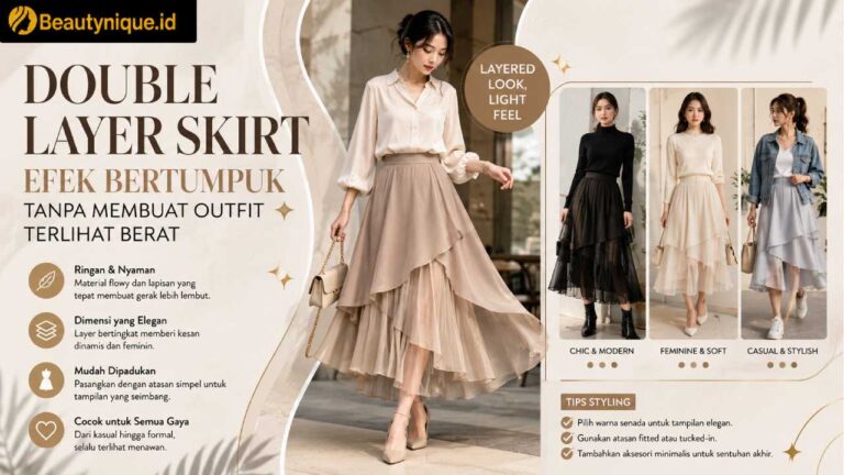 Double Layer Skirt Membawa Efek Bertumpuk tanpa Membuat Outfit Terlihat Berat