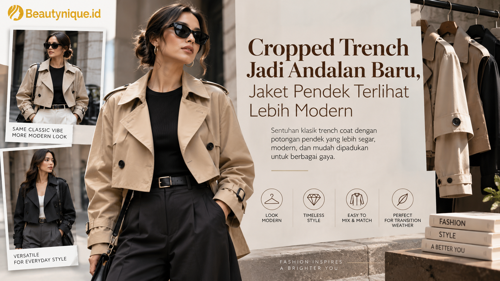 Cropped Trench Jadi Andalan Baru, Jaket Pendek Terlihat Lebih Modern