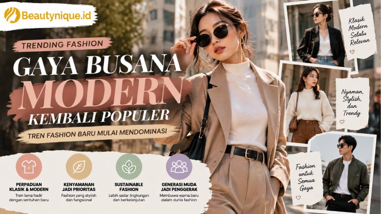 Gaya Busana Modern Kembali Populer, Tren Fashion Baru Mulai Mendominasi