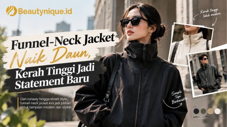 Funnel-Neck Jacket Naik Daun, Kerah Tinggi Jadi Statement Baru