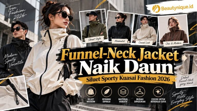 Funnel-Neck Jacket Naik Daun, Siluet Sporty Kuasai Fashion 2026